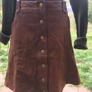 Banana Republic Leather Snap Front Skirt